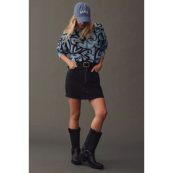 New Anthropologie Maeve Heart Printed Sweater sz medium - Picture 1 of 10